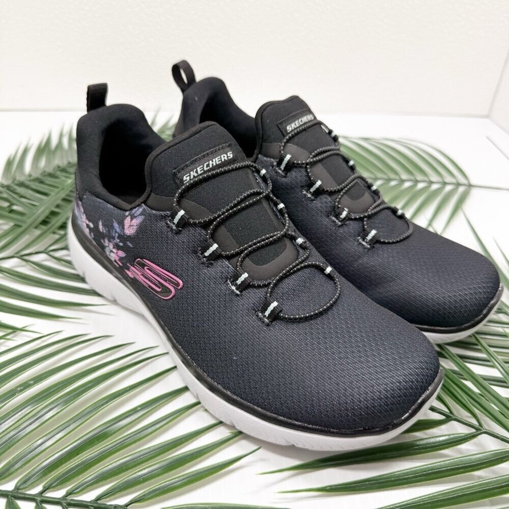 Skechers Summits Slip-On Sneakers Floral Print Washable Size 6 Memory Foam